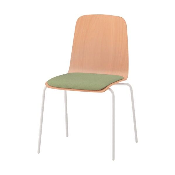 ノットワーク背座一体チェア座パッド付 背座ラスティックビーチL・脚ホワイト・布地アボカドグリーン KLL-120C-GHL8 1点