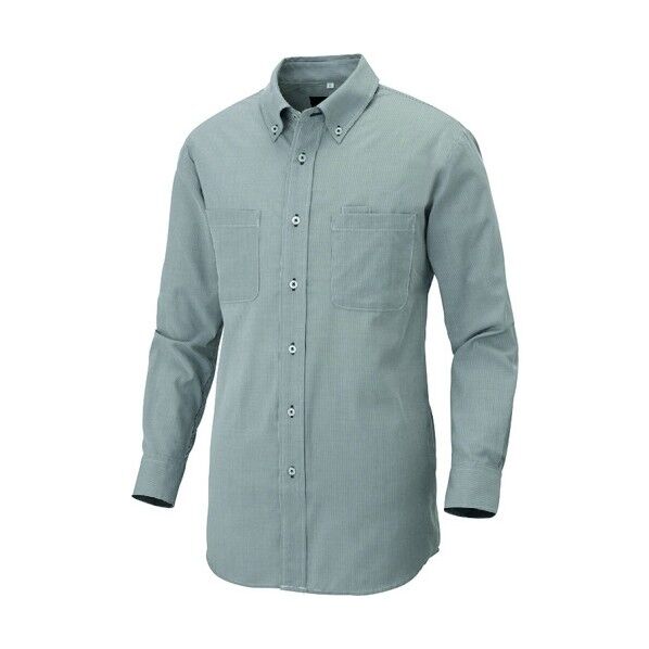 長袖ボタンダウンシャツ（コードレーン）（男女兼用） 110ブラック SS 50401 1