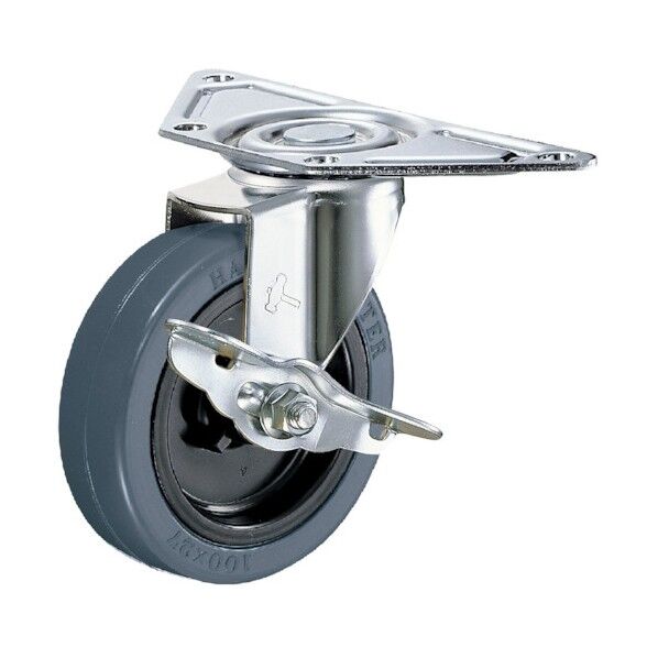 Eシリーズコーナータイプ自在SP付グレーゴム車100mm 215E-RN100-BAR01 1点