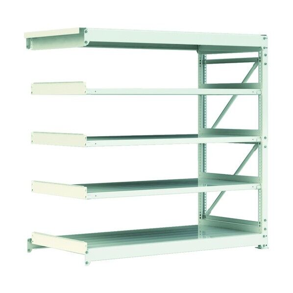 重量ラック(1000kgタイプ・3段タイプ) 連結型・高サ2100mm ホワイト HR1562215 1点