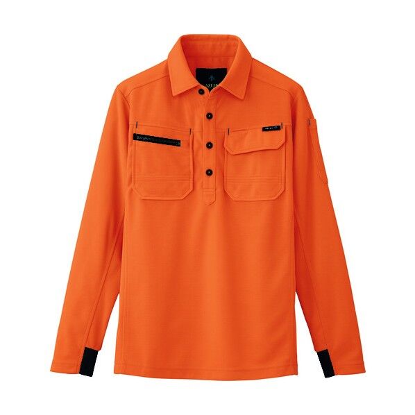 長袖ポロシャツ(男女兼用) 163オレンジ 6L 10608 1