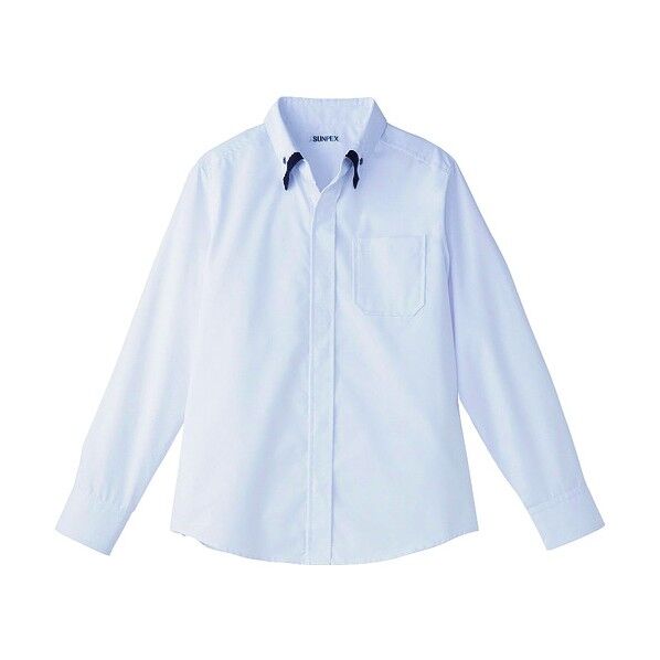 レイヤードBD衿長袖シャツ ET-1311 WT×BK