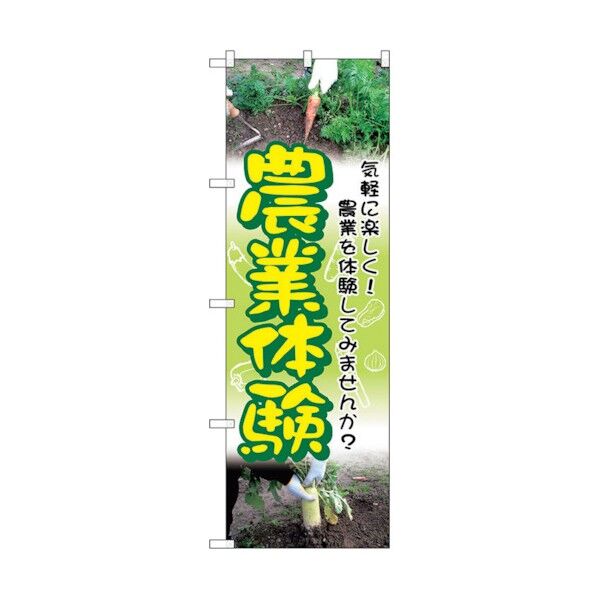 のぼり旗 農業体験 No.GNB-2533 W600×H1800 6300013187 1点