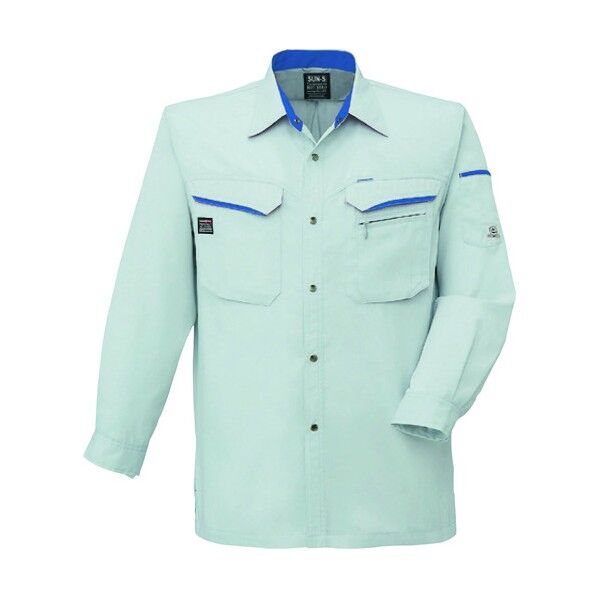 夏 長袖シャツ シルバー色 5Lサイズ WA10479-6-5L 1点