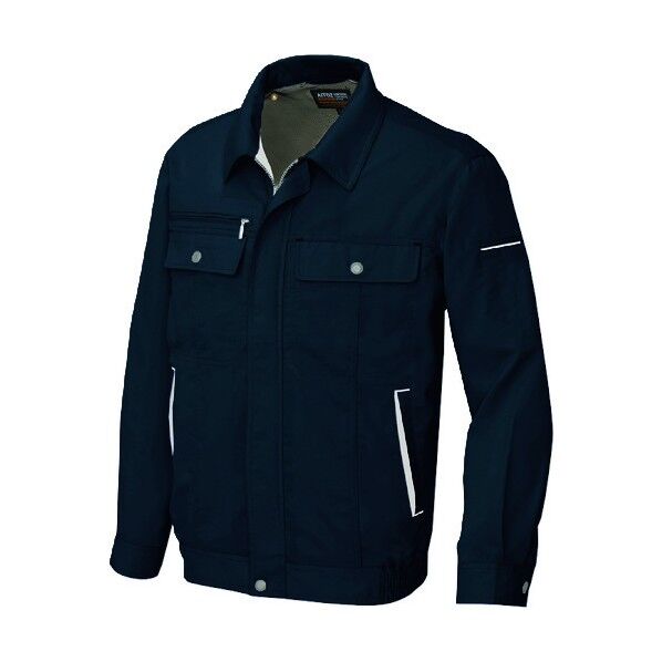 長袖サマーブルゾン（男女兼用） 010ブラック×シルバーグレー S 5560 1