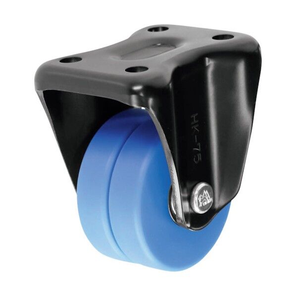 低床重荷重用双輪キャスター 75径 固定 MC車輪 ブラック