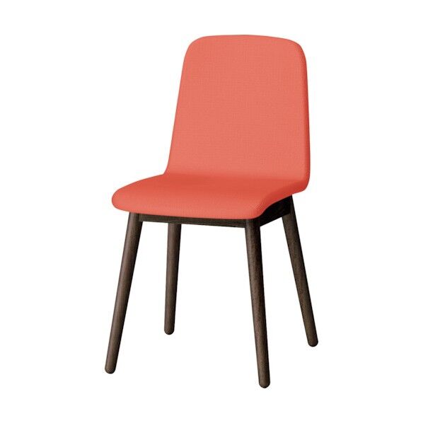 ノットワーク背座一体木脚チェア張ぐるみ 木脚ラスティックビーチD・布地アンバーオレンジ KLL-134C1-DD3 1点