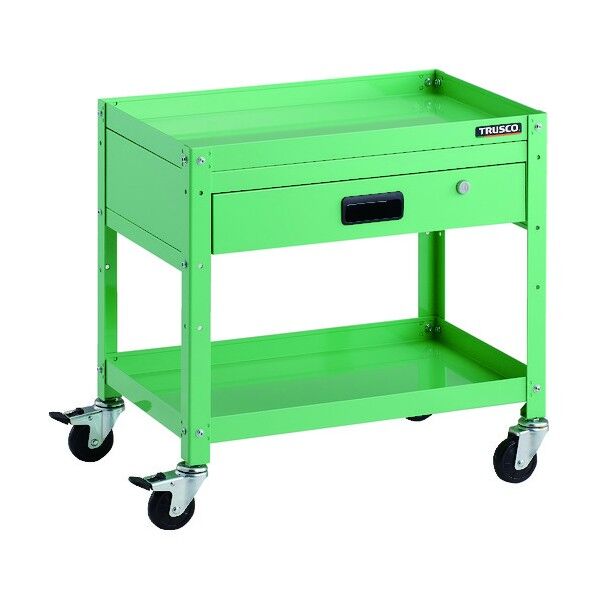 ラビットワゴン 600X400 引出1段付 ゴム車輪 ヤンググリーン RBW-662V YG 1点