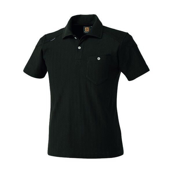 ヘリンボーン半袖ポロ ブラック SSサイズ G-9137-13-SS 1点