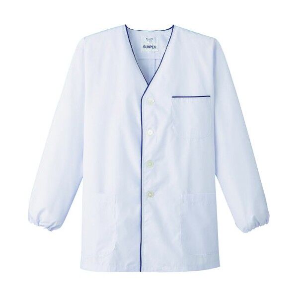 男性用デザイン白衣・長袖 FA-375 3L (ホワイト) SHK4805 1個