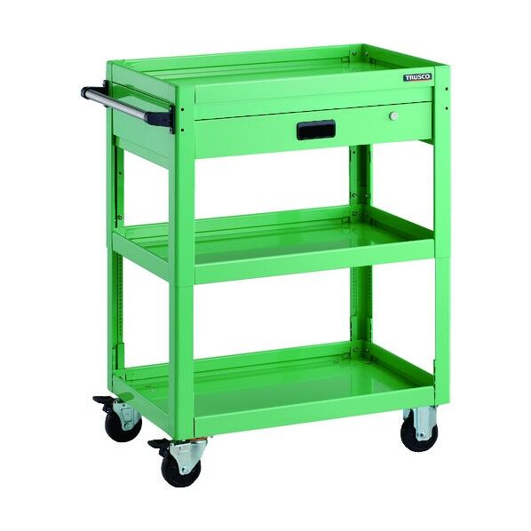 ツールワゴン ドルフィン 高さ調節式 750X500 1段引出 YG色 DLWS-A973V-YG 1点