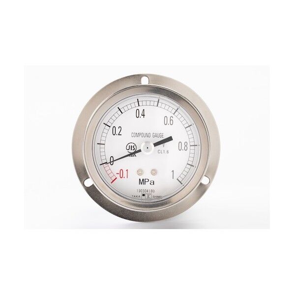 高島計器 密閉形真空計(D枠埋込型・縁あり・φ75)圧力レンジ0.0~ー0.1MPa R3/8 1126901 1点...