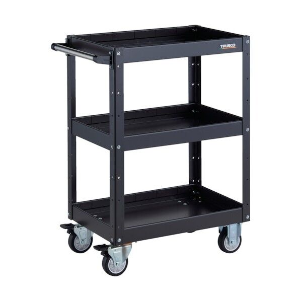 イーグルワゴン 600X400XH880 深型3段 ウレタン車輪 ブラック EGW-963F3U-BKBK 1点