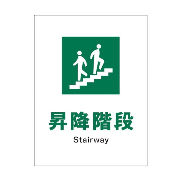 グリーンクロス JIS 安全標識 タテ JHD-13E 昇降階段 1146540213 1