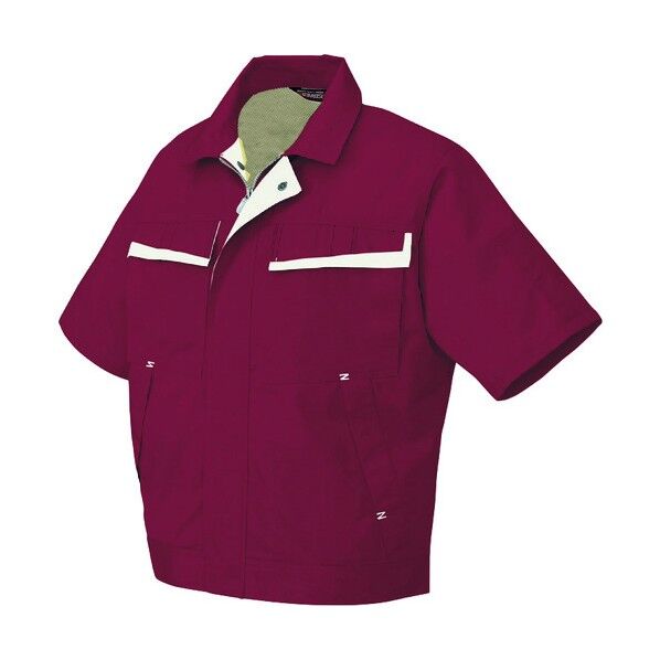 半袖ブルゾン(配色)(男女兼用)AZ5571-009ワインレッド×アイボリー4L 009ワインレッド×アイボリー 4L 5571 1