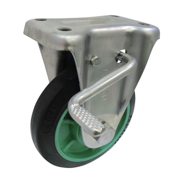 樹脂製ゴム車輪ステンレス製固定車ストッパー付 75 PNAKAB75 1点