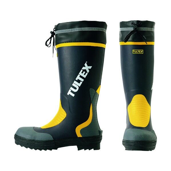 安全ゴム長靴 010ブラック×レッド 25.5 4702 1