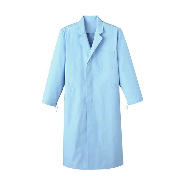 男子S型診察衣 サックス KF-111-L 1点