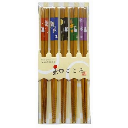 来客箸 四季のうさぎ 長さ22.5cm 5P