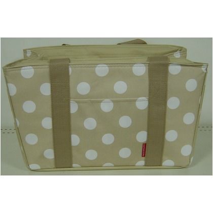 お買い物用クーラーバッグ ドット ベージュ ファスナー開幅41×奥行34×高さ23cm MP-452 1