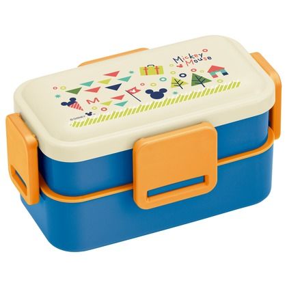 ミッキーバケーション 2段ふわっと弁当箱 幅16.9×奥行10×高さ9cm PFLW4 1