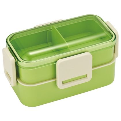 マルシェ 2段ふわっと弁当箱 アボカド 幅16.9×奥行10×高さ9cm PFLW4 1