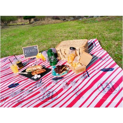 クッションアウトドアシート レッド 幅120×奥行180×厚み0.4cm 1