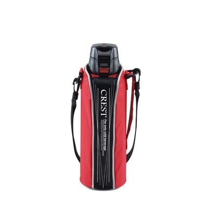 ワンタッチスポーツボトルクレスト レッド 幅9.5×奥行9.5×高さ30cm F-2673 1