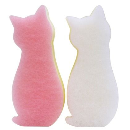 ASSO CARAful 抗菌ソフト キッチンスポンジ ねこ 幅6.1×奥行13.8×高さ3.8cm AS-004 1