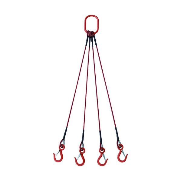 玉掛ワイヤーロープスリング(カラー被覆・収縮カバー付) 4本吊り