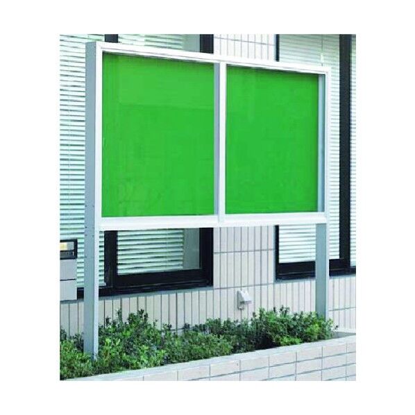 つくし工房 ポスター掲示板緑無地透明アクリル引き戸 脚付 AL-5 1点...