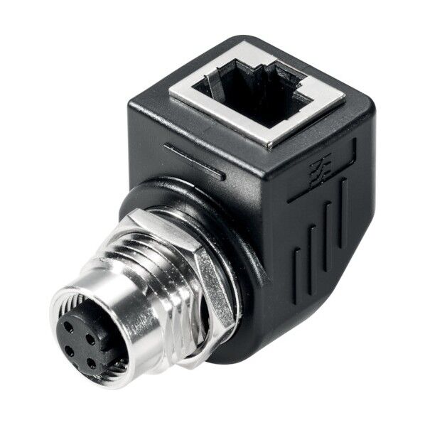 M12(メス4極)-RJ45変換アダプタ アングル付き 8901630000 1点