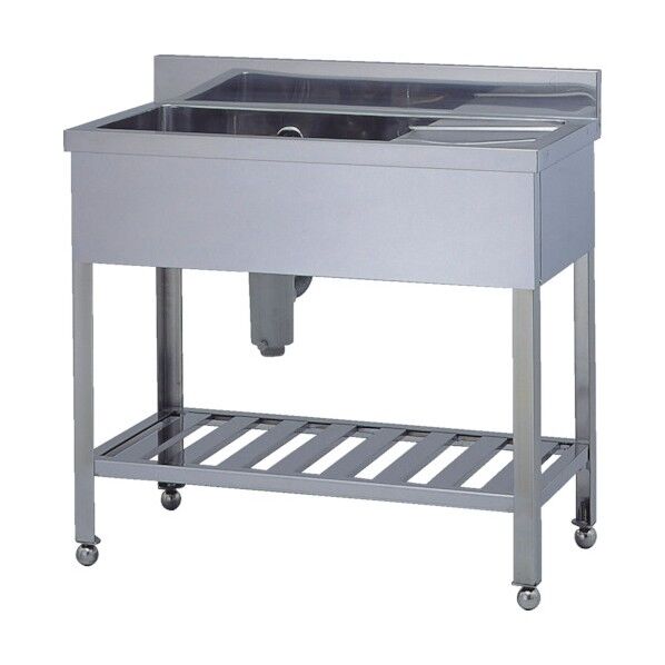 1SL90-60Cステンレス1槽水切りシンク奥行600mmSUS430 10-1104-96 1点