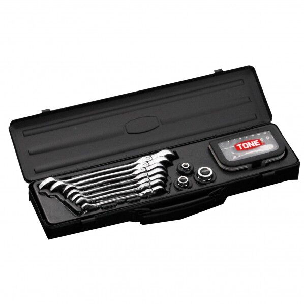 トネ 首振ラチェットめがねレンチビットセット RMFQ700BRBK 1式...