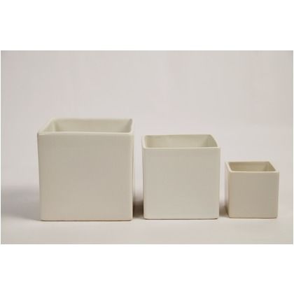 ソウバースクエアポット D7 ホワイト W7xD7xH7cm 955229 1