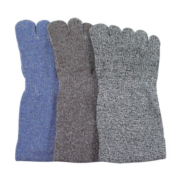 まいどおお絹5本指モクカラー L 30423P 3足