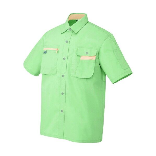 半袖シャツ(男女兼用)AZ5326-015グリーン×ライトベージュ4L 015グリーン×ライトベージュ 4L 5326 1