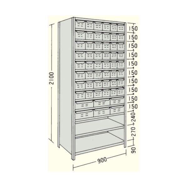 引出し付軽量物品棚
