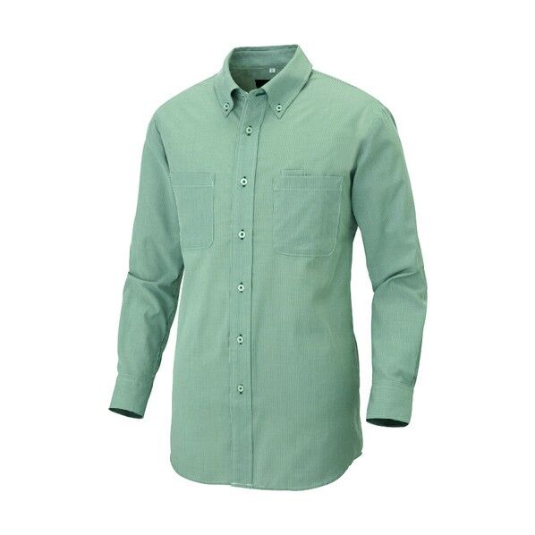 長袖ボタンダウンシャツ(コードレーン)(男女兼用) 115グリーン 3L 50401 1