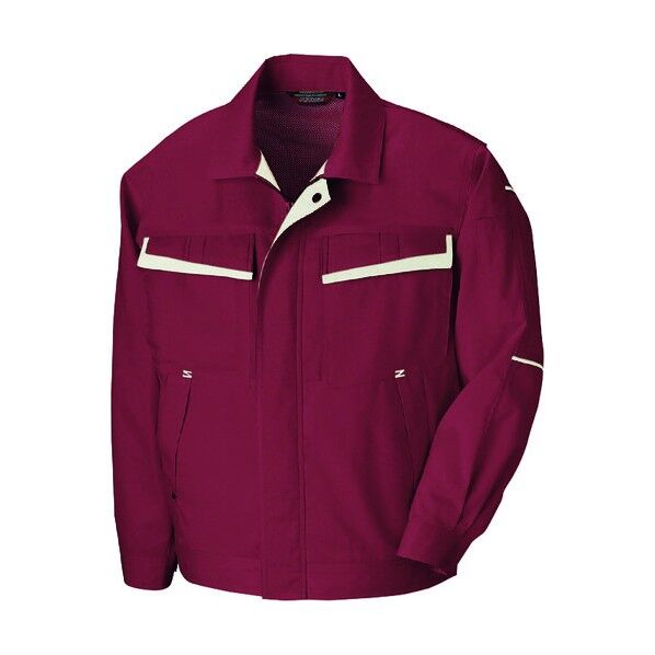 長袖サマーブルゾン(配色)(男女兼用)AZ5570-009ワインレッド×アイボリー5L 009ワインレッド×アイボリー 5L 5570 1