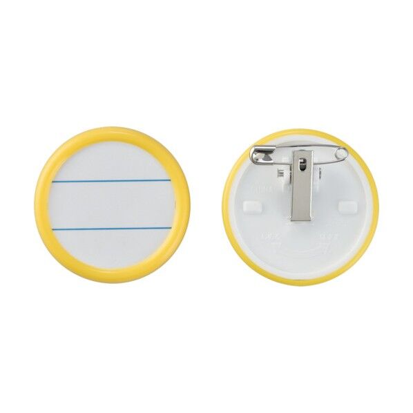 丸型名札 丸名札‐500Y 両用クリップ付 黄 50mmΦ 298513 1個