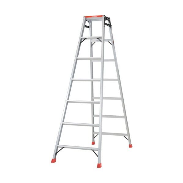 天板乗り防止ペイントはしご兼用脚立 アルミ合金製・脚カバー付 高さ1.98m PTHK-210 1点