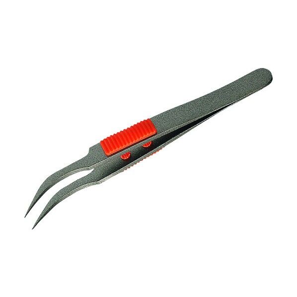 ラバーグリップ付ステンレス(SUS410)ピンセット先細鷲型 225 1点