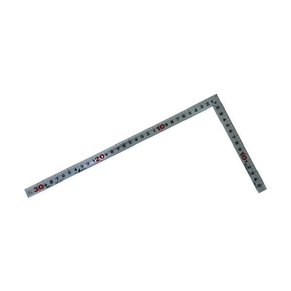 曲尺大工用裏面角目盛赤数字入JIS(さしがね) シルバー 30cm 10286 1点
