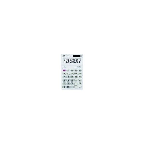プラス 830027)中型電卓 ホワイト K071J 1点