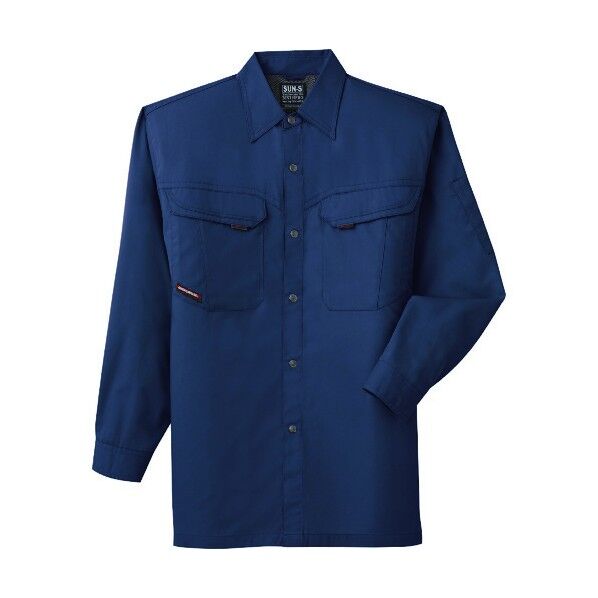 夏 長袖シャツ ナノネイビー色 5Lサイズ WA10499-3-5L 1点