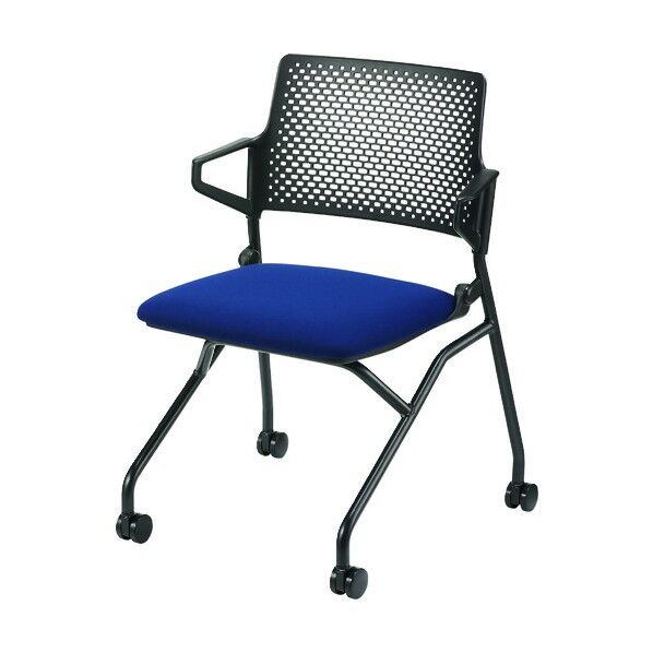 ミーティングチェアFM-345 BB ダークブルー 6-113-1155 1点