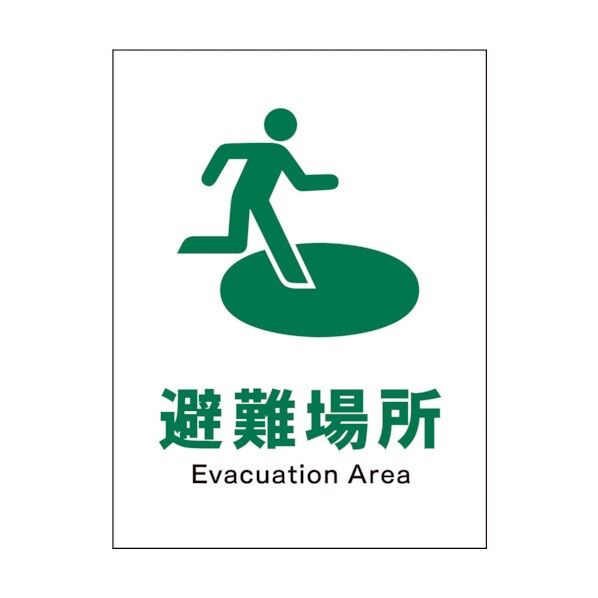 グリーンクロス　ＪＩＳ　安全標識　タテ　ＪＨＤ－２１Ｓ　避難場所 1146540321 1