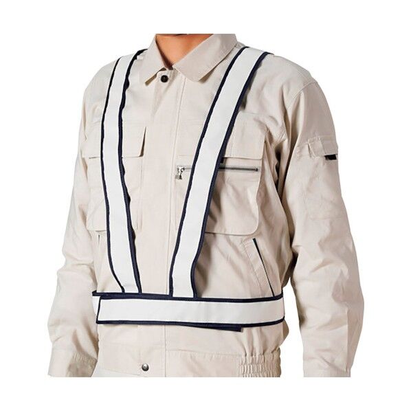 反射クロスベスト タスキ型 白 379-713 1点