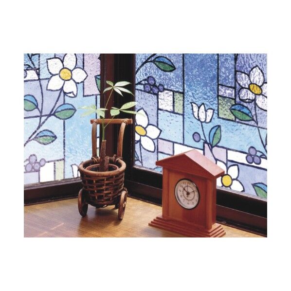 窓飾りシート(ステンド調) パープル 46cm丈×90cm巻 GLS-4657 1